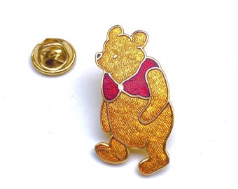 Vintage Pooh Bear enamel pin, Winnie the Pooh bear gift, Disney trading pin, pinback backpack pins, Disney jewelry
