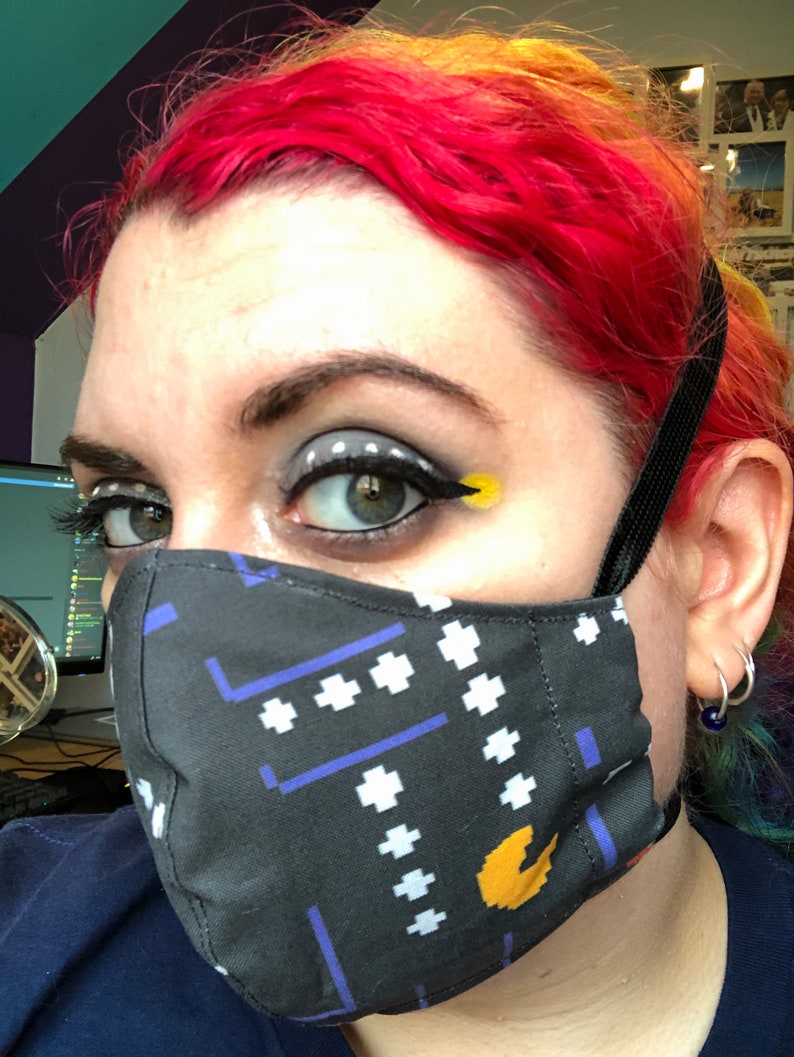 Pac Man Washable Face Mask Etsy