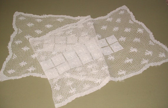 Vintage Lace Table Runner Dresser Scarf 43 Ivory Etsy