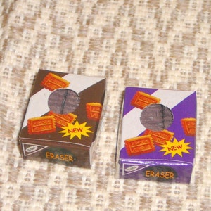 Food Biscuit Cookie Eraser Chocolate Brown Textured Erasers Kids School Supplies