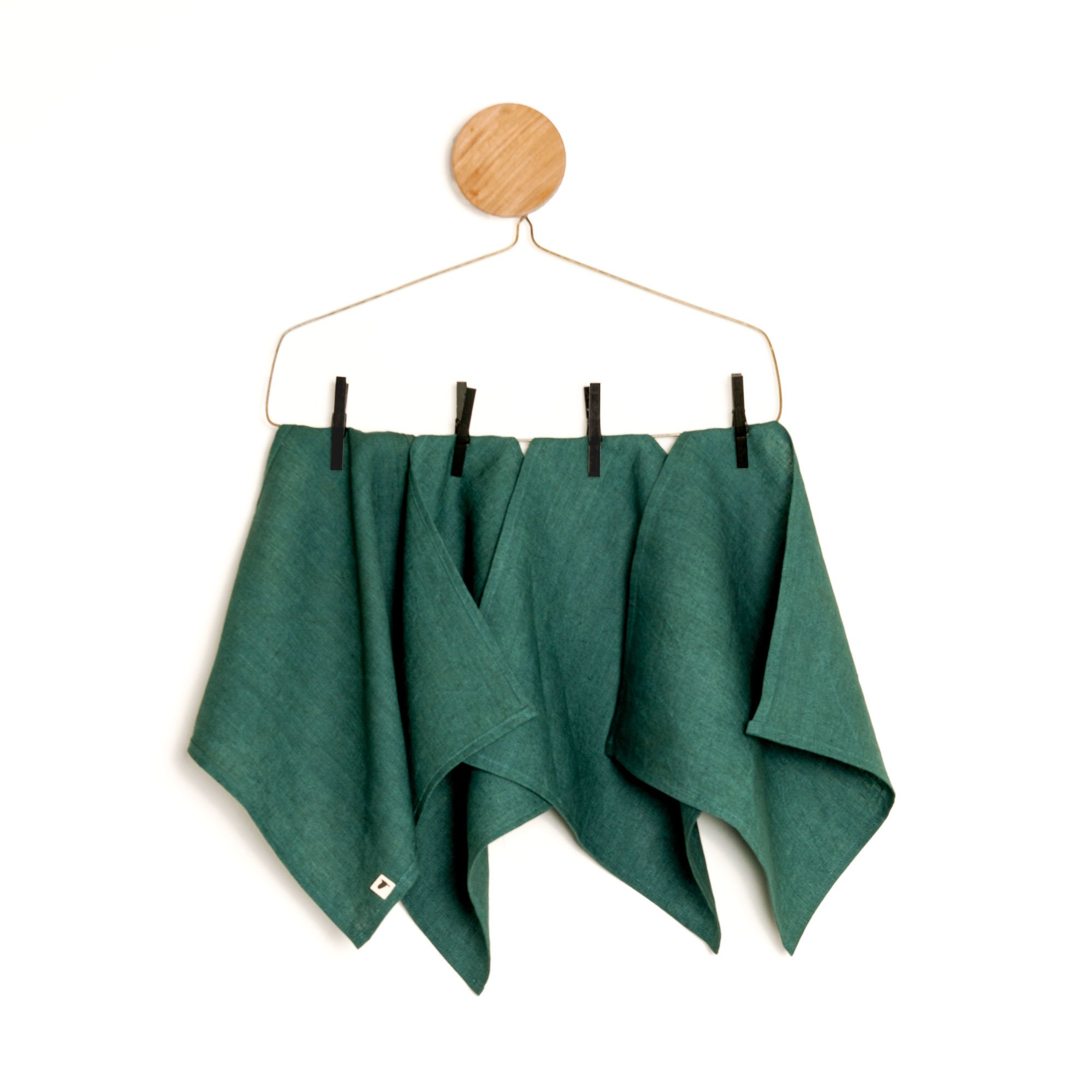 Linen Napkins Set of 4. Dark green premium linen. Size 40x40cm Etsy