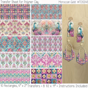 Polymer Clay Transfer Images Moroccan Gold Polymer Clay Images Waterless Image Transfer For Clay Full 8.5&quot; x 11&quot; Sheet Instructions Included