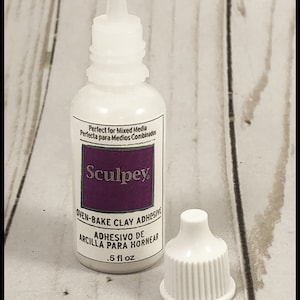 Sculpey Oven-Bake Clay Adhesive for Clay Transfer Medium Small Bottle .5 oz Fine Tip Bottle w Lid Image Transfers Clay Transfer Adhesive