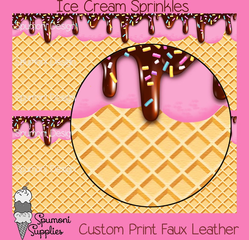 Waffle Cone Ice Cream Sprinkles Panel Make 28 bows 2
