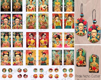 Polymer Clay Transfers Frida Inspired Collages No Rinsing Transfer Clay Transfers DIY Earrings n Stud Images Full 8.5 x 11" w/ Instructions