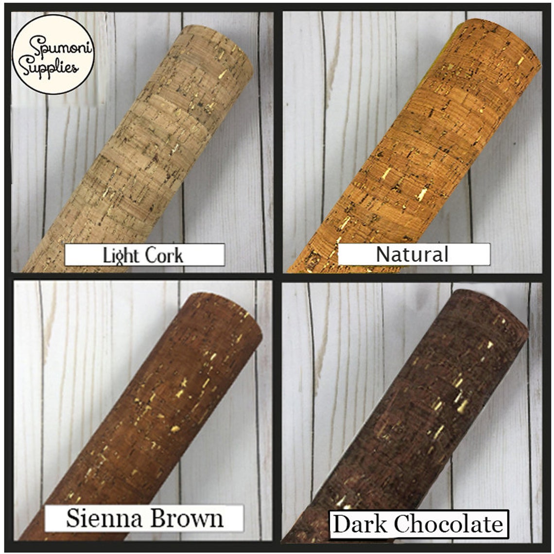 Dyed Solid Colors of Cork with Gold Flecks Neutral & Brown Etsy