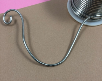 Aluminum Armature Wire BACK in STOCK 3/16" and  1/8" thick, By-The-Foot, Easy to Bend Purse Handles Hair Sticks Hair Cuff Sticks Oven Safe