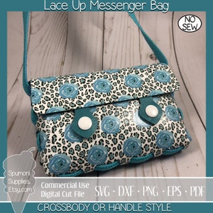 GELDBEUTEL SVG, No-Sew Messenger 3-D Geldbörse / Tasche, Kunstleder, Kork, Crossbody oder Griff, No Sew, Cricut, Cameo oder Handschnitt, Anleitung