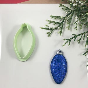 Clay CUTTER Christmas Light Bulb, Polymer Clay Earrings, Pendants, Sharp Top Edge PLA Cutter, Clay Tools, Christmas Jewelry, 5 Sizes Cutters