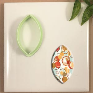 Clay CUTTER Pointed Oval Shape Clay Cutter Earrings Jewelry Sharp Cutter Top Edge PLA Clay Tools Cutters in 5 Size Cutters 3D Printed Cutter