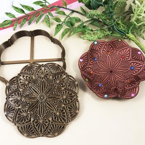 Polymer Clay Large STAMP 'n CUTTER Set Moroccan Floret  Trinket/Ring Dish, Ornament or coin holders, Sharp Top Edge PLA Clay Tools Cutter