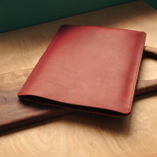 Custom Leather iPad Case / Surface Pro Pouch / Tablet Bag / Kindle Sleeve in Red