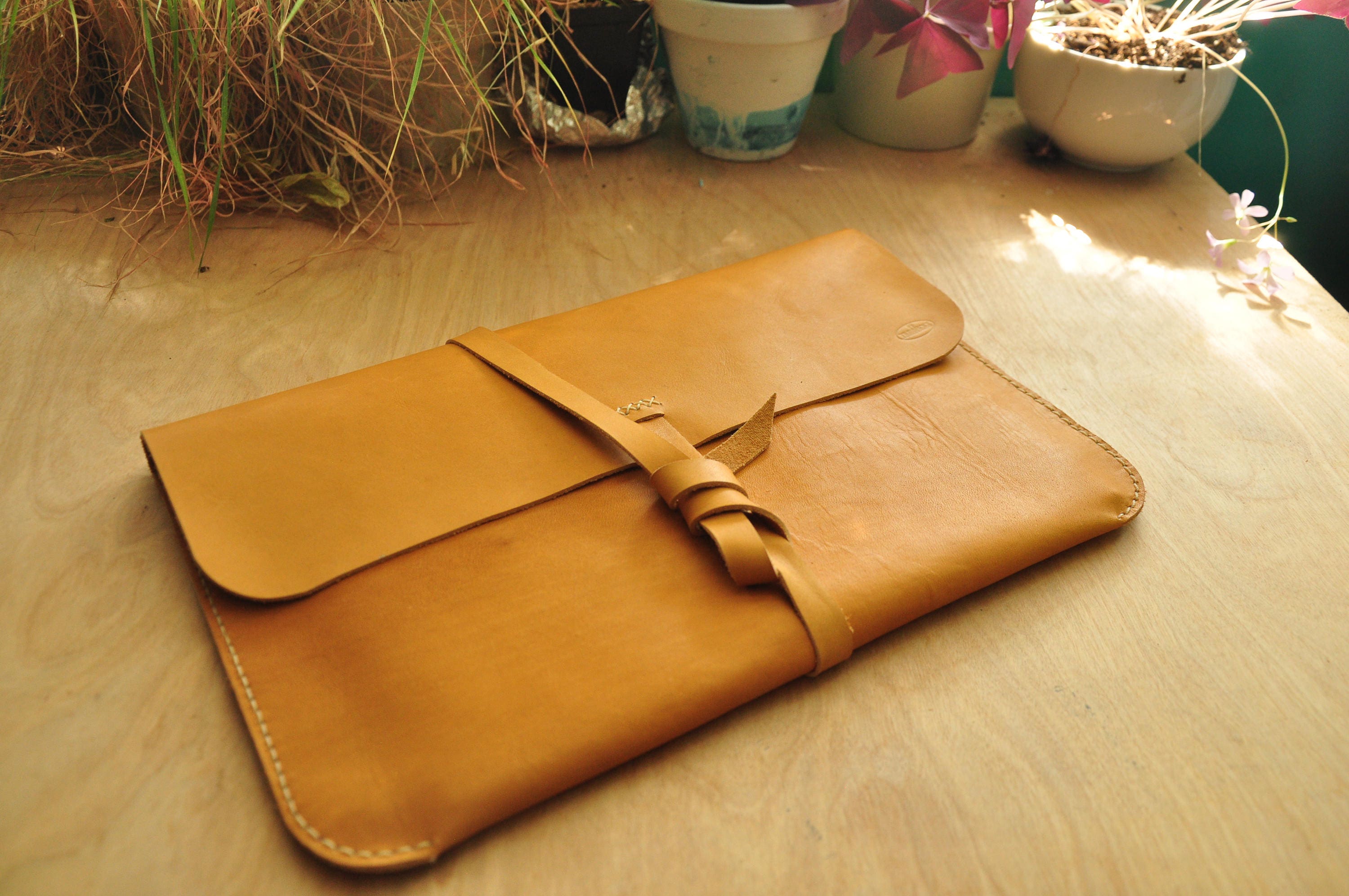 Customized Simple Leather Laptop Case / Laptop Bag / Carry Etsy Canada