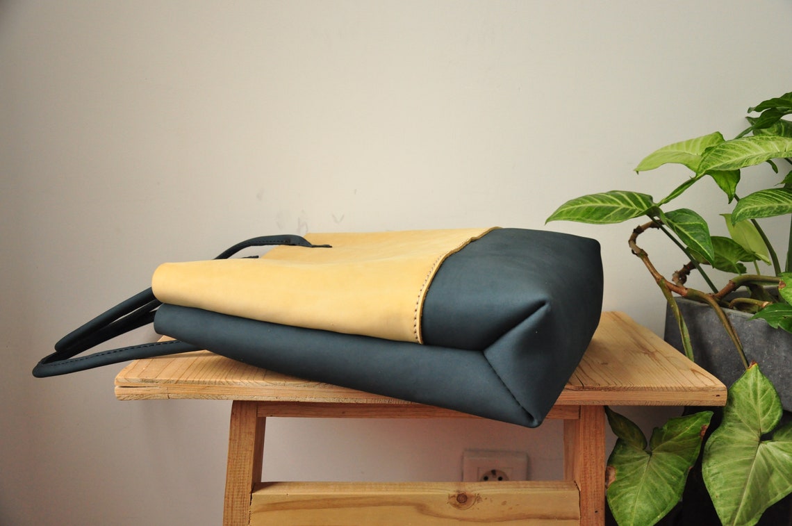 Two Tone Leather Tote main image 1