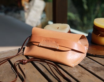 DIY Pack / Finished Product Hand Stitched Personalise Handmade glasses Case, Leather sun glasses Case, Customise Eyewear Case