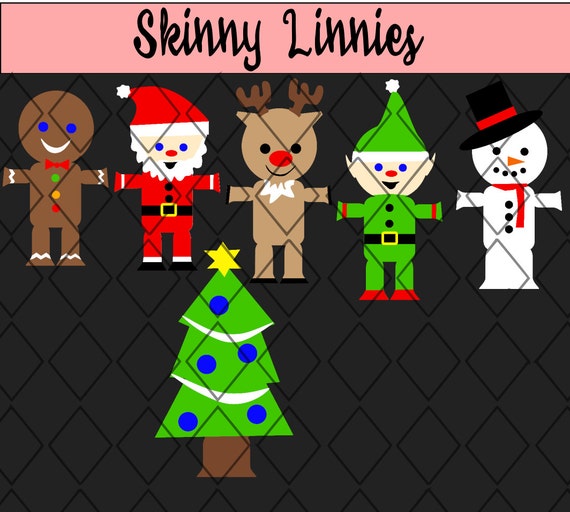 Download Christmas Characters In Child Drawing Style Santa Rudolph Frosty Elf Gingerbread Man Svg Cutting File