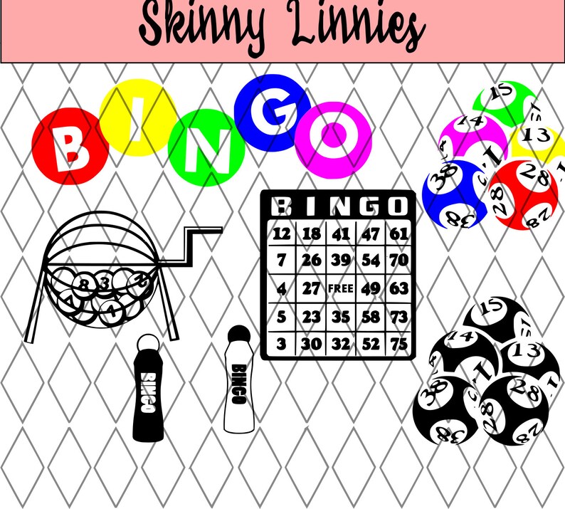 Download Bingo collection cutting file svg. Silhouette Cricut etc ...