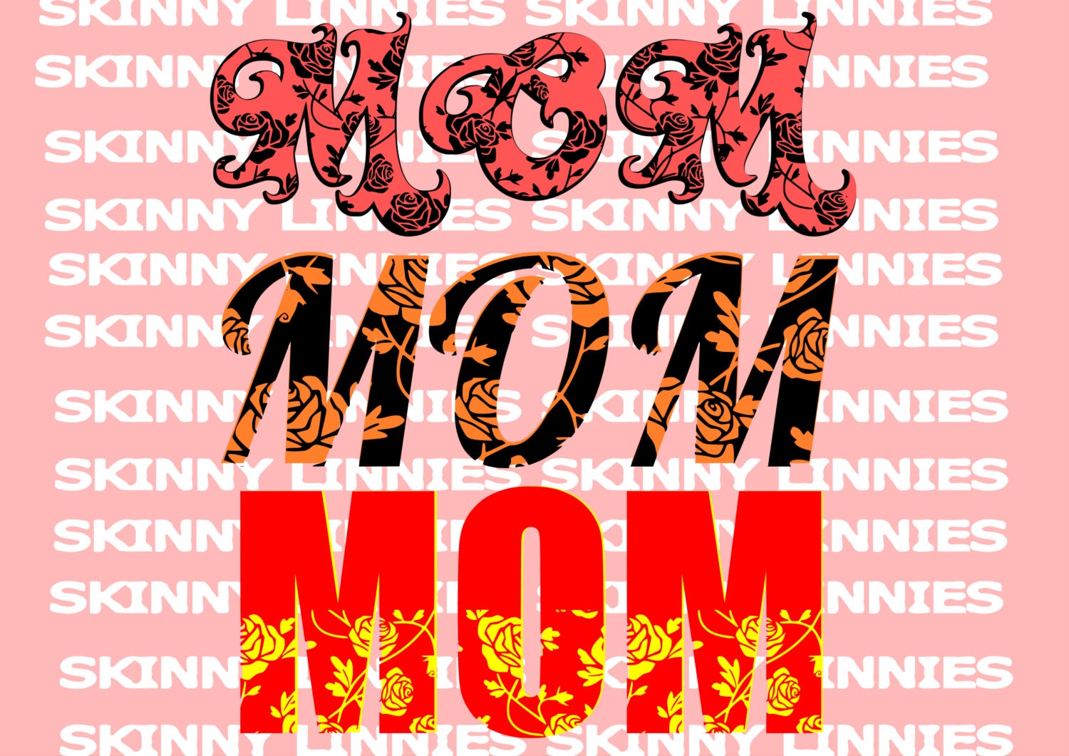 Download MOM word with rose cut outs SVG cutting file. 3 styles | Etsy