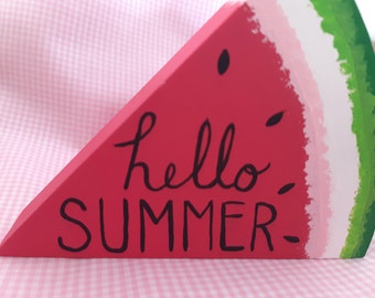 Wooden watermelon slice | Hello Summer! | Watermelon Decor | Summer Decor | Watermelon shelf sitter