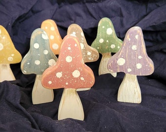 Hand painted Mushroom Decor