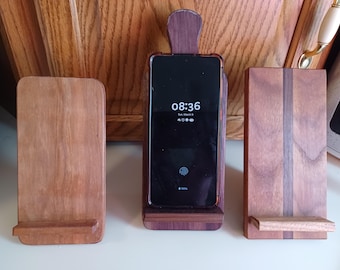 Handmade wooden cell phone holder stand