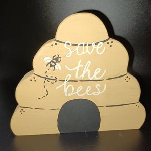 Wooden bee hive decor 3 tiered shelf bee hive shelf sitter Bee decor