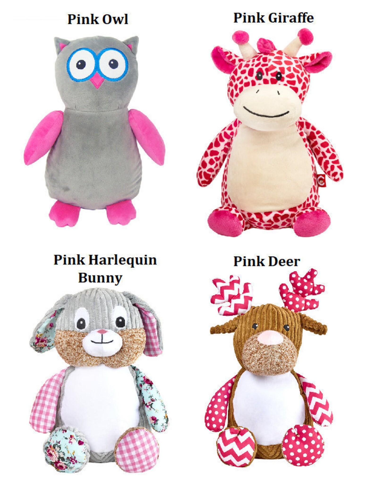 Personalized Embroidered Stuffed Animals Etsy