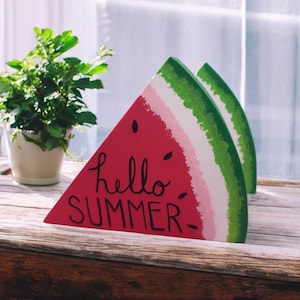 Wooden watermelon slice | Hello Summer! | Watermelon Decor | Summer Decor | Watermelon shelf sitter