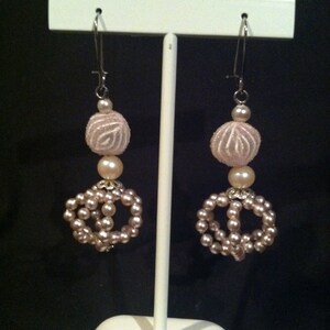 Pink Pearl Chandelier Earrings