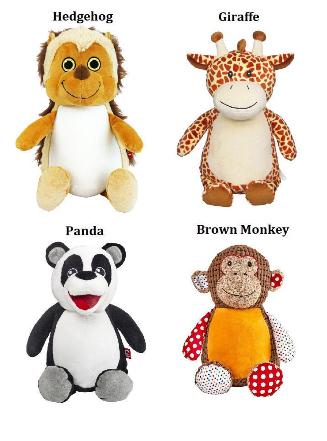Personalized Embroidered Stuffed Animals Etsy