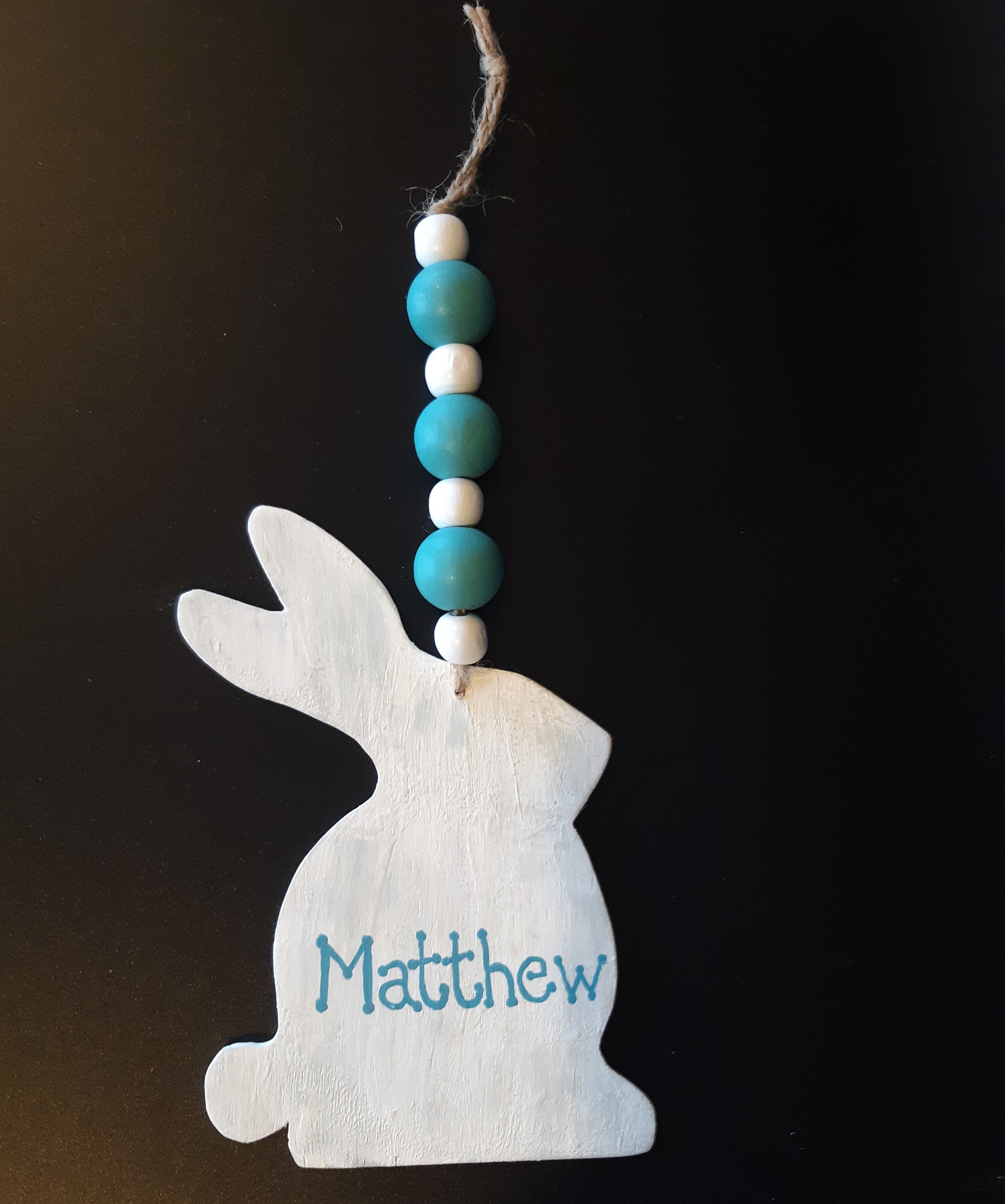 Personalized Wooden Easter Bunny Ornament Etsy UK