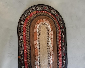 Oval farmstyle tabletopper/table runner/farmstyle rug Forest themed Jelly roll table runner