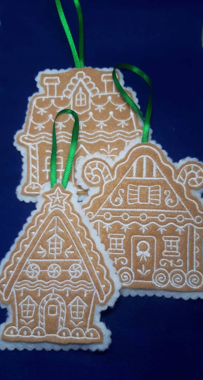 Gingerbread house ornaments set of 3
