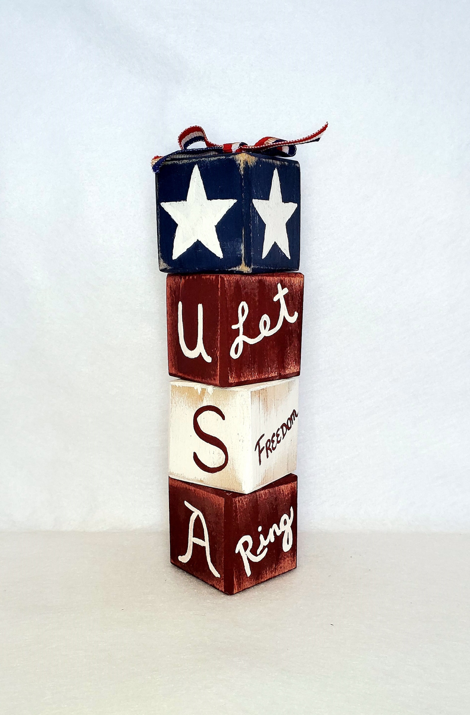 Usa Blocks Stacked Wooden USA Blocks Primitive - Etsy