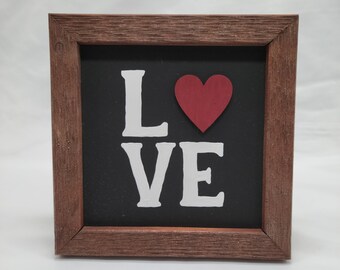 Rustic farmstyle Valentine Love framed saying
