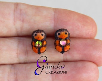 Lobe earrings, handmade polymer clay creation (fimo)