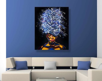 Afro Woman| Print on canvas | Itay Magen.