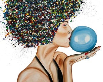 Blue Gum- Ready to Hang Canvas Print| Pop Art | Abstract Print | Painting Print | Abstract | Wall Print | ITAY MAGEN