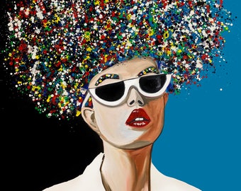 Pop Art| Cool Art| Afro woman| Modern home decor| Home decor wall art| Art print| Ready to Hang.