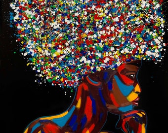 African Woman, Black art, Pop Art Print, African American art,  Modern art, Afro Woman Print, Black woman art,  Ready To Hang