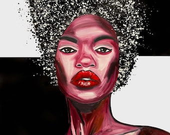 Black woman art| African American art| Afro woman| POP ART| Modern home decor| Ready to Hang