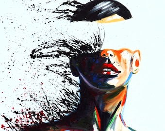Print On  Canvas| Pop Art | Abstract Painting | Abstract Print | Painting Print | Abstract | Wall Print | Signed  by the artist.