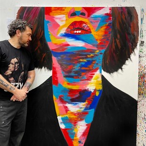 Itay Magen Large Abstract Face Canvas Print: Modern Wall Art