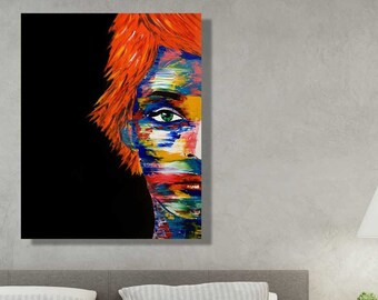 Woman Canvas Art, Large Canvas Print, Colorful Woman Portrait, Wall Art, Pop Art Wall Decor, Modern Wall Decor, Art Print, Absract Wall Art