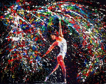 Dancer- Print on canvas | Unique wall art, Colorful wall art , Office wall art, Itay Magen