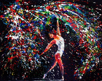 Dancer- Print on canvas | Unique wall art, Colorful wall art , Office wall art, Itay Magen