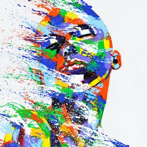 Pop Art Face Canvas Print: Colorful Modern Wall Decor