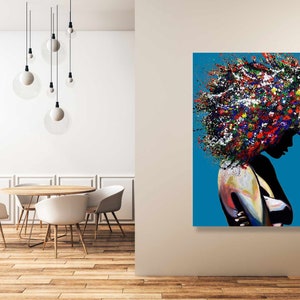 Pop Art Print, Black Woman Art ,African American art, Modern Wall Decor, Living Room Canvas Wall Art,Print Artwork, Afro Art. image 7