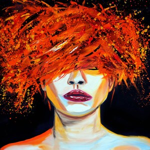 Woman Portrait, Print on Canvas, Woman Wall Art, Large Wall Art, Colorful Wall Art, Pop Art Canvas, Large Artwork Modern, Print Art, Israeli