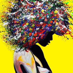 Afro Woman| Canvas print| Pop Art | Modern wall art | Living room wall art | Wall art decor | Large wall art| Itay Magen.